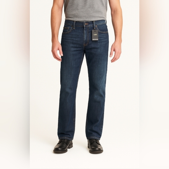Lee Other - NWT Lee Dark Blue Jeans McClane Regular Straight Leg 5 Pocket 32x32